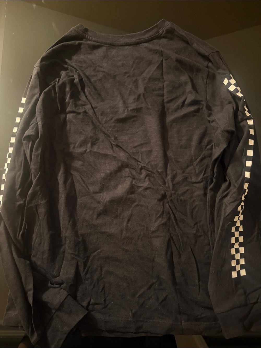 Vans Black Long-Sleeve Checkerboard Logo Tee - Picture 2 of 2